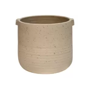 image of Aurora Terrazzo Handled Plant Pot Oatmeal