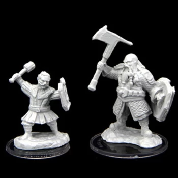 image of Critical Role Unpainted Miniature(W2) - Kymal Militia Brawler & Jorenn Militia Holy Axeman