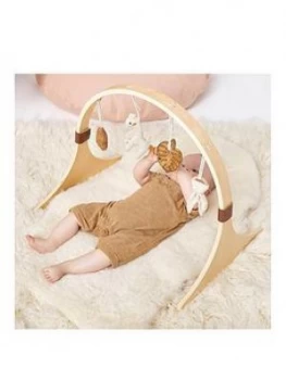 image of The Little Green Sheep Curved Frame Wooden Baby Play Gym & Charms Set