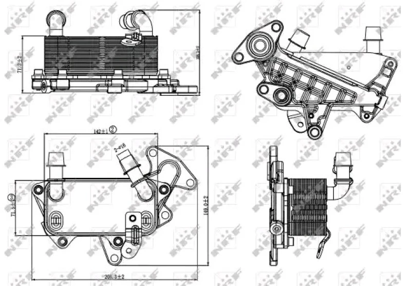 Image of NRF 31264 Oil Cooler with gaskets/seals, EASY FIT Aluminium Oil Cooler,engine oil (469)