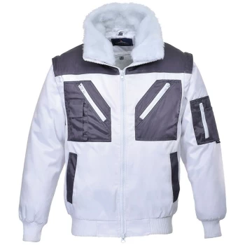 Image of Portwest - PJ20WHR4XL - sz 4XL Two Tone Pilot Jacket - White
