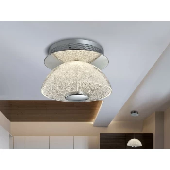 Schuller Lua - Semi Flush Ceiling Light Glass, Chrome