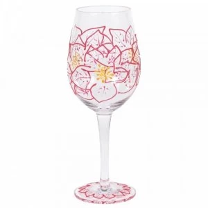 Image of Poinsettias Wine Glass