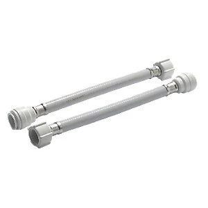 Image of John Guest Speedfit White Flexi Hose 15mm x 0.5" x 300mm