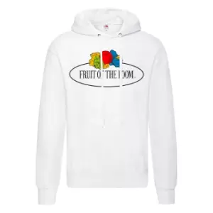 Image of Fruit of the Loom Mens Vintage Big Logo Hoodie (L) (White)