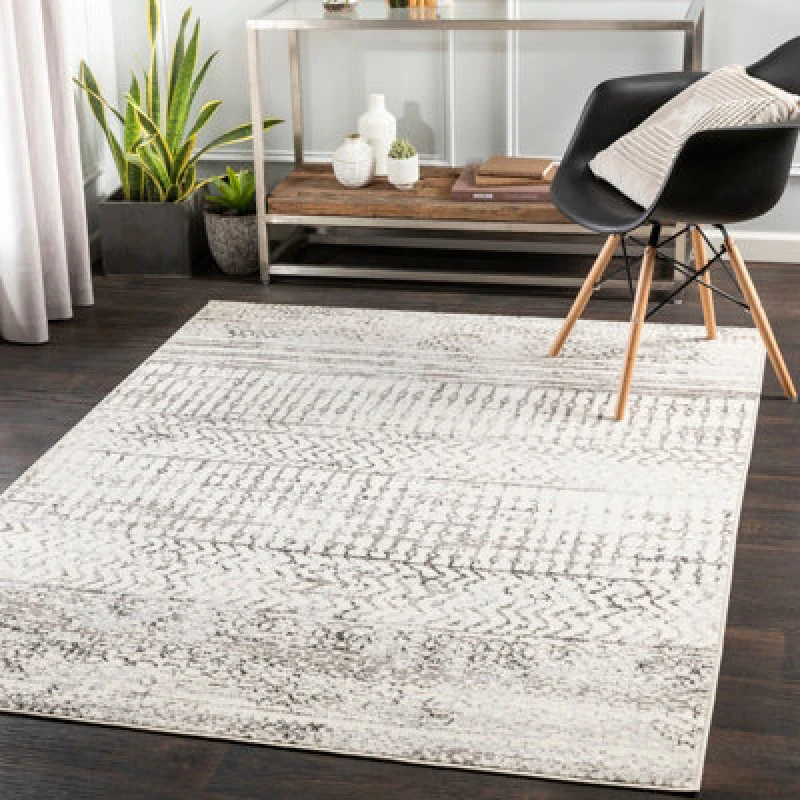 Image of Livabliss Scandi Global Light Grey Makiki Area Rug 150 X 213cm - Easy Care, Non Shedding, Ideal For Living Room & Bedroom