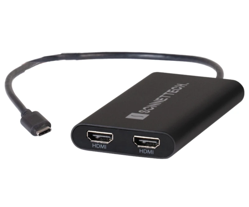Image of Sonnet USBC-DHDMI video cable adapter USB Type-A 2 x HDMI Black