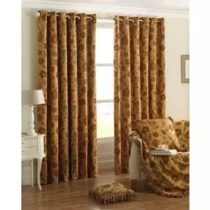 Image of Riva Home Zurich Ringtop Curtains (90x90 (229x229cm)) (Gold) - Gold