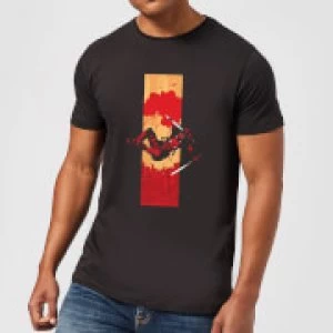 Marvel Deadpool Blood Strip Mens T-Shirt - Black