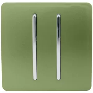Image of Trendi Switch 2 Gang 2 Way 10Amp Light Switch in Moss Green