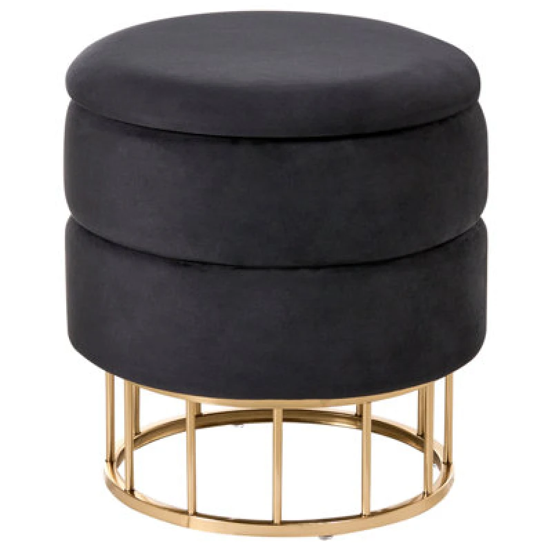 Image of Beliani Storage Pouffe Elgin Velvet Black