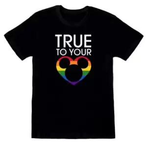 Image of Disney Unisex Adult True To Your Heart T-Shirt (L) (Black)