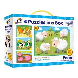 Image of Galt Toys - 4 Farm Jigsaw Puzzles in a Box