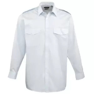 Image of Premier Mens Long Sleeve Pilot Plain Work Shirt (16) (Light Blue)