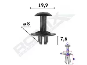 Image of ROMIX Clip, trim-/protection strip C70578 FORD,Fiesta Mk6 Schragheck (JA8, JR8),Transit V363 Kastenwagen (FCD, FDD),B-MAX (JK)