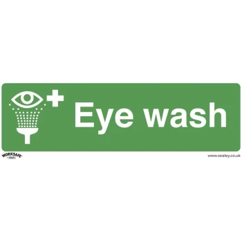 image of Sealey SS58V10 Safe Conditions Safety Sign - Eye Wash - Self-Adhesive Vinyl - Pack of 10