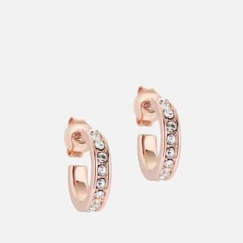 Image of Ted Baker Womens Seenita: Nano Hoop Earring - Rose Gold Tone/Clear Crystal