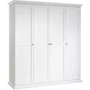 Image of Furniture To Go - Paris Wardrobe with 4 Doors in White - White