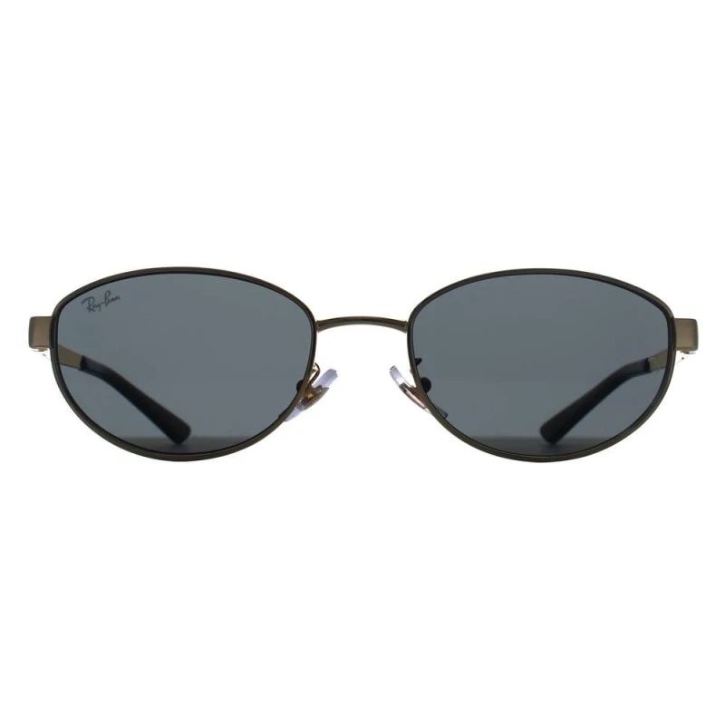 Image of Ray-Ban Womens Oval Polished Arista Gold Dark Grey RB3774D Gold Female One Size