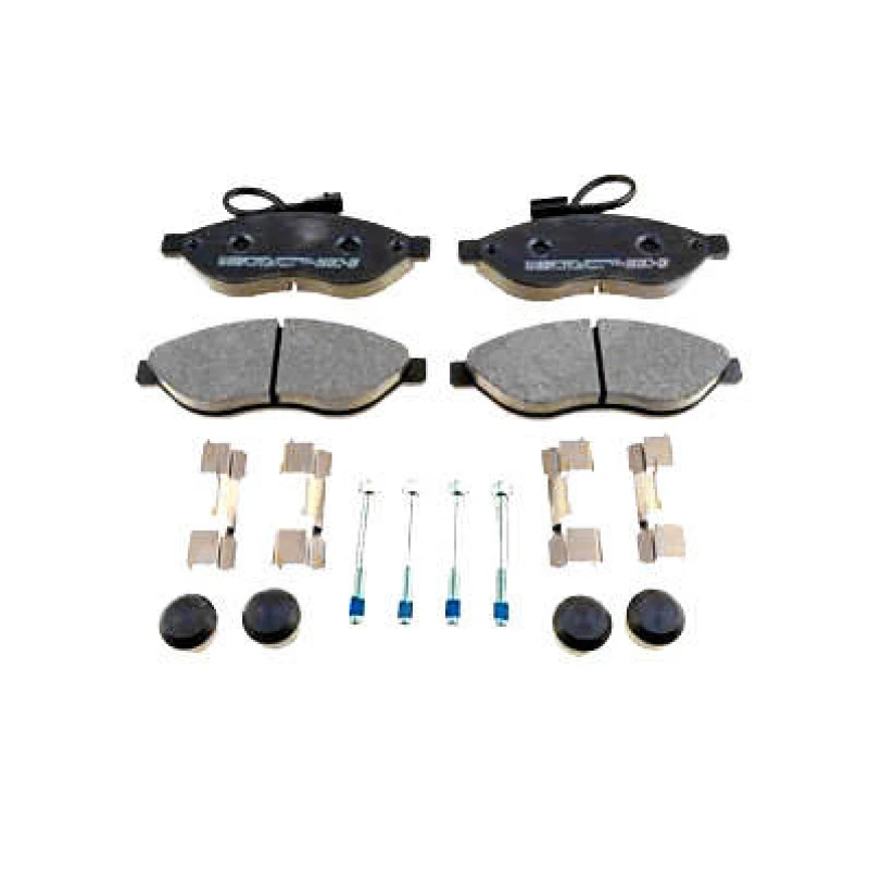 Image of ZIMMERMANN 24468.190.3 Brake pad set Front Axle, incl. wear warning contact, Photo corresponds to scope of supply, with bolts/screws Brake Pad Set,di