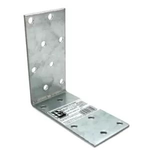Image of Heavy Duty Zinc Plated Reinforced Corner Angle Bracket - Size 80x80x40x2mm - Pack of 10