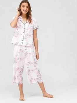 Image of Pour Moi Wild Floral Print Revere Collar Shirt - Pink Print, Size 18, Women