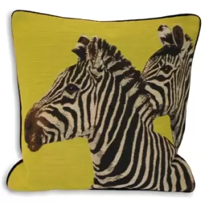 Image of Twin Zebra Cushion Lime / 45 x 45cm / Polyester Filled