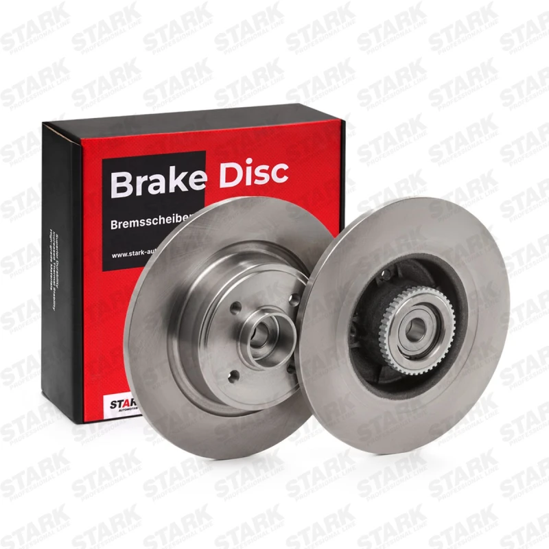 Image of STARK SKBD-0022838 Brake disc Rear Axle, solid, Cast Iron, Uncoated, Untreated, with ABS sensor ring Cast Iron Brake Disc (82)