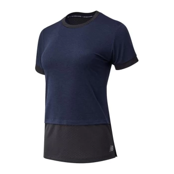Image of New Balance Impact Run Hybrid Running T-Shirt - Blue