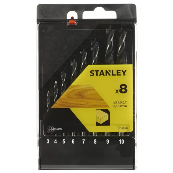 image of Stanley 8Pc Bradpoint Drill Bit Set (3-10mm) - STA56006-QZ