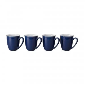 Image of Denby Elements Dark Blue 4 Piece Coffee Beaker Mug Set