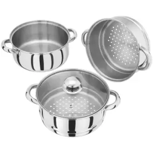 image of Judge Essentials 20cm 3-Tier Glass Lid Steamer Set