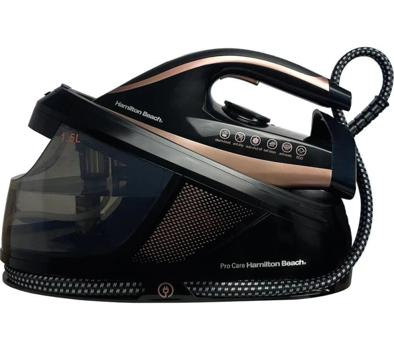 Image of HAMILTON BEACH Pro Care HB268SGBG Steam Generator Iron - Black & Gold, Black,Gold 5060916370463