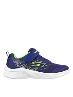 Image of Skechers Boys Microspec Texlor Trainers, Navy, Size 13 Younger