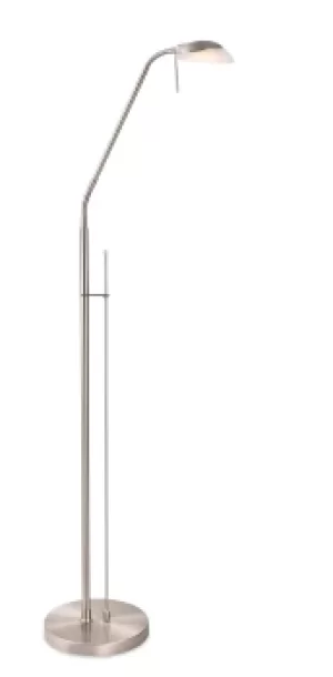 image of Madrid LED Reading Floor Lamp Brushed Steel