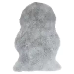 Image of Asiatic Carpets Auckland Single Faux Sheepskin Machine Woven Rug Silver - 70 x 100cm
