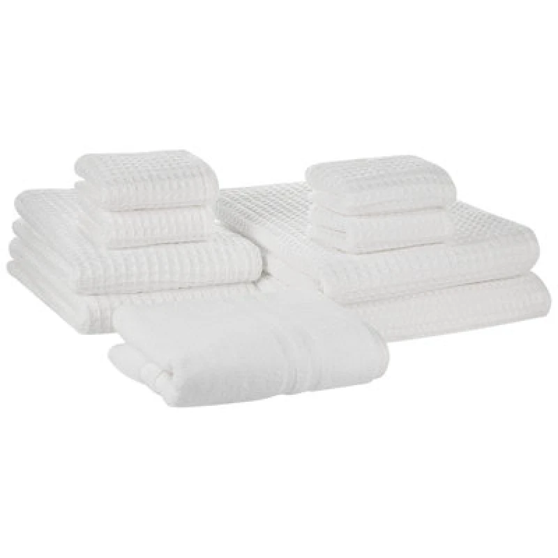Image of Beliani Set Of 9 Towels Areora Cotton White
