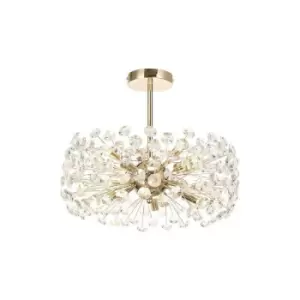 image of Luminosa Semi-Flush Pendant 8 Light G9 French Gold, Crystal