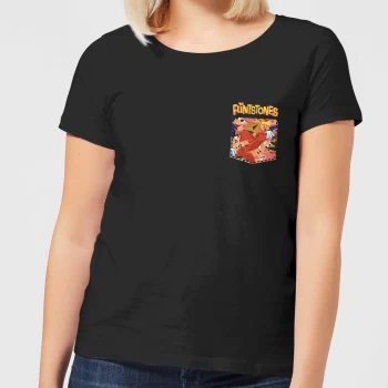 Image of The Flintstones Pocket Pattern Womens T-Shirt - Black - L
