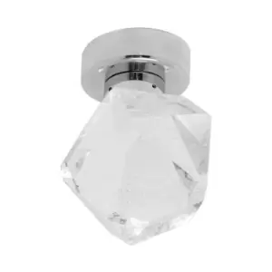 Image of Ore Integrated LED Semi Flush Ceiling Light, Chrome, 360LM 3000K