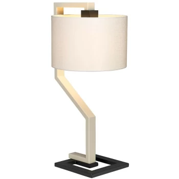 Image of Axios - Table Lamp with Cylindrical Ivory Shade - Elstead