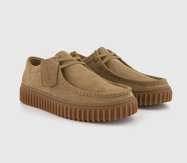 Image of Clarks Originals Womens Torhill Lo Shoes Dark Sand Suede, 7