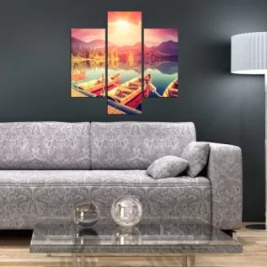 Image of 3MDF-089 Multicolor Decorative MDF Painting (3 Pieces)