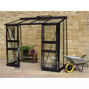 Image of Halls Greenhouses Broadway Lean-To - 8ft x 6ft - Green - 3mm Toughened
