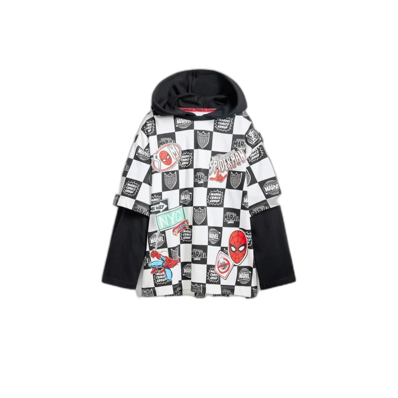Image of Desigual Child hoodie Desigual Marvel Blanc Male 9/10 ans