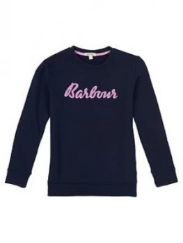 Barbour Girls Otterburn Logo Sweat - Navy