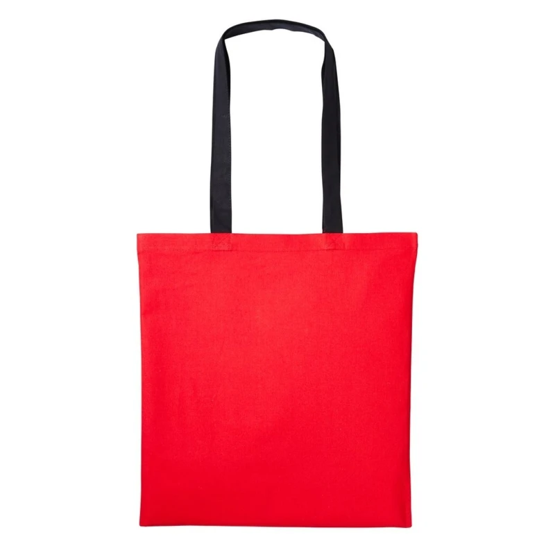 Image of Nutshell Womens Varsity Cotton Shopper Long Handle Tote in Light Red Light Red Female One Size
