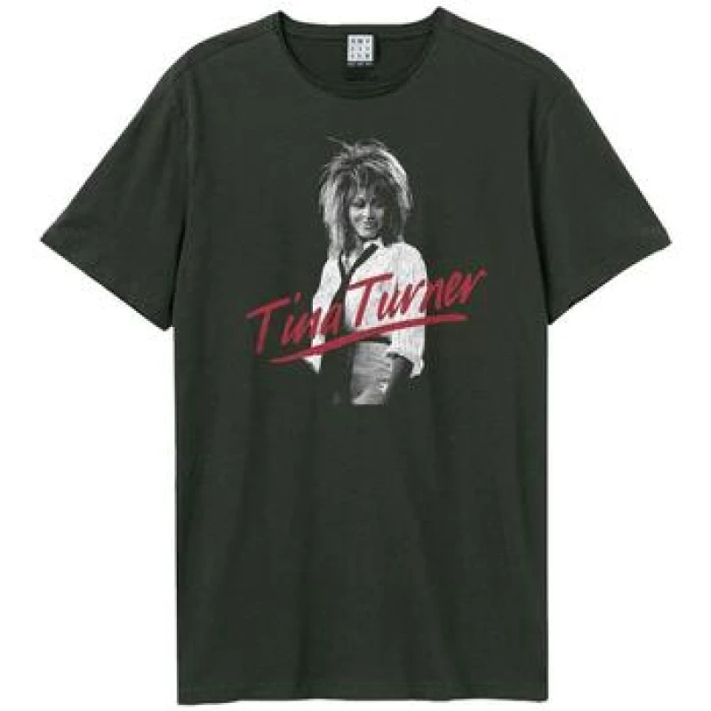 Image of Amplified Mens Tie Affair Tina Turner T-Shirt in Charcoal Size: XS Charcoal Male XS
