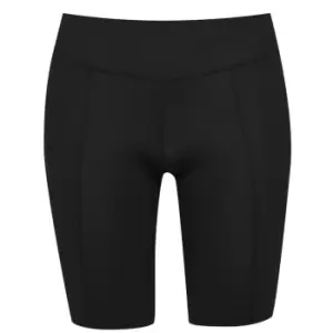 image of 2XU Motion Mid-Rise Compression Shorts Womens Black/dotted Black Logo