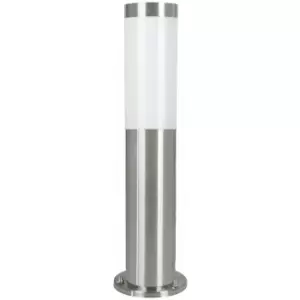 image of Loops - IP44 Outdoor Bollard Light Stainless Steel 12W E27 450mm Driveway Lamp Post